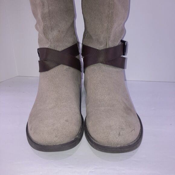 Limelight Hailey Riding Taupe Buckle Boots Sz 7 Knee High Festival Fashion - Picture 12 of 14